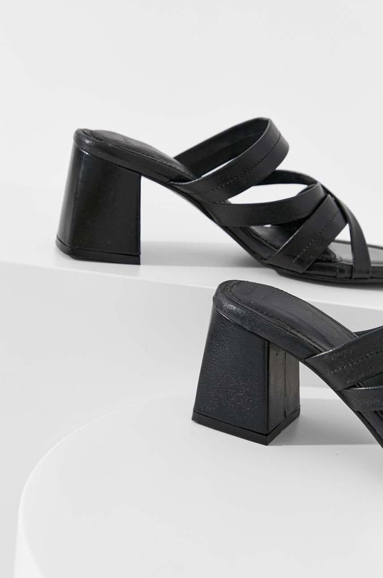 Answear Lab sandale de piele negru HR.220266.3.AT