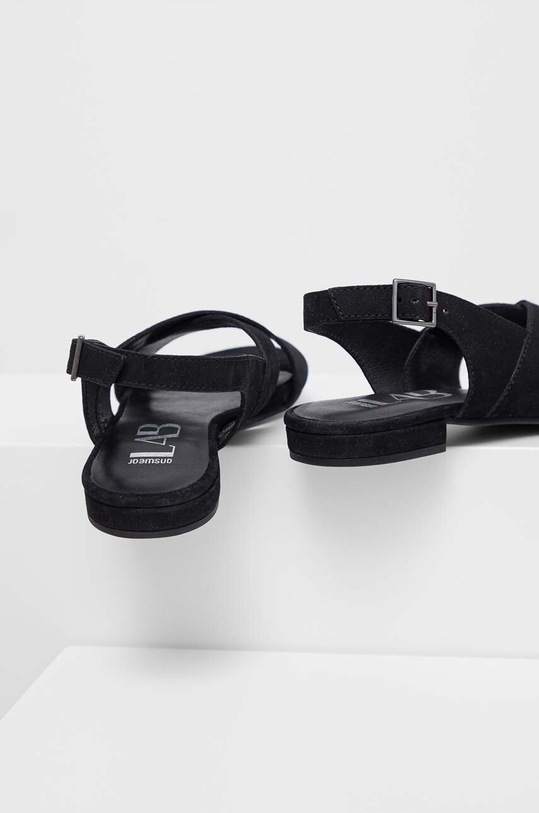 Answear Lab sandale din piele intoarsa negru 28998.1.DB