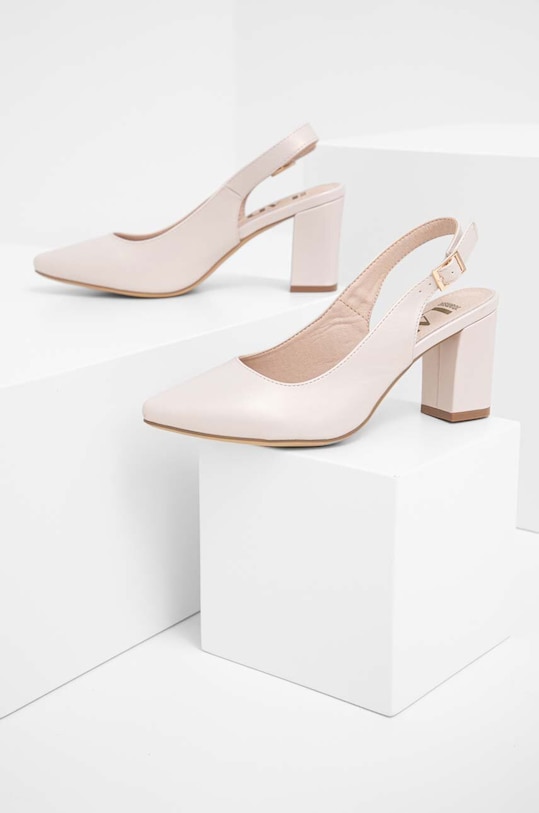 Answear Lab czółenka słupek beżowy SK161.1.DB