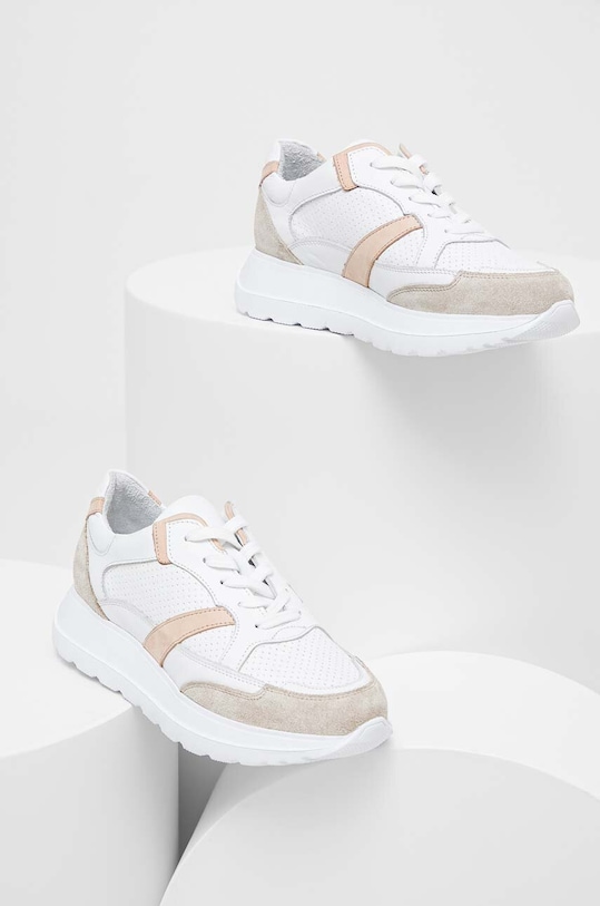 Answear Lab sneakersy skórzane skóra zamszowa biały obd08s.db