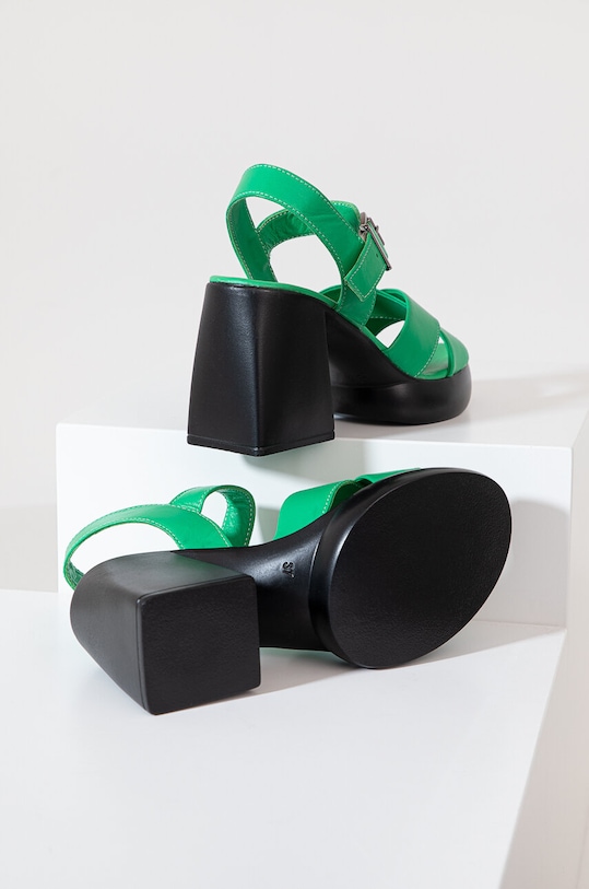 Answear Lab sandały skórzane X kolekcja limitowana BE SHERO zielony 101.2175.89.AT