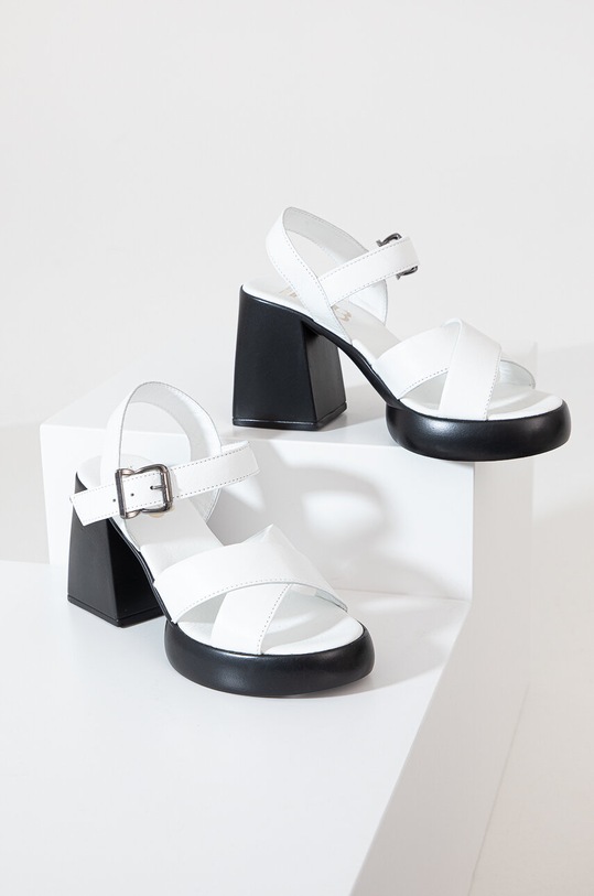 Кожаные сандалии Answear.LAB кирпичик белый 101.2175.978.AT