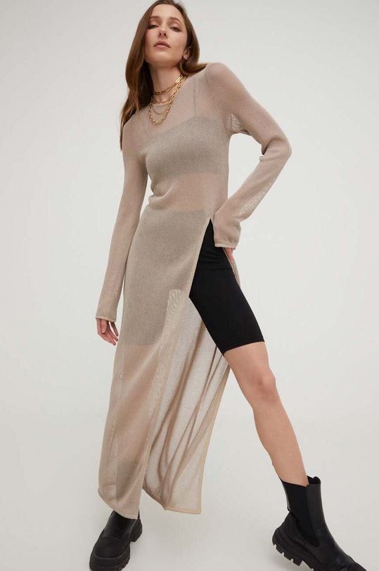 Answear Lab rochie maxi bej WS23.SUD500