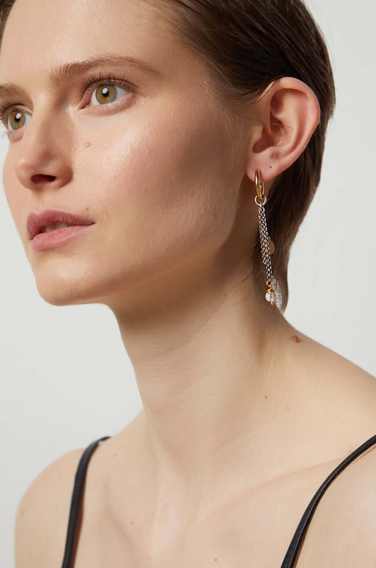 Pozlacené náušnice s horským křišťálem Answear.LAB zlatá WS24.AKD00B