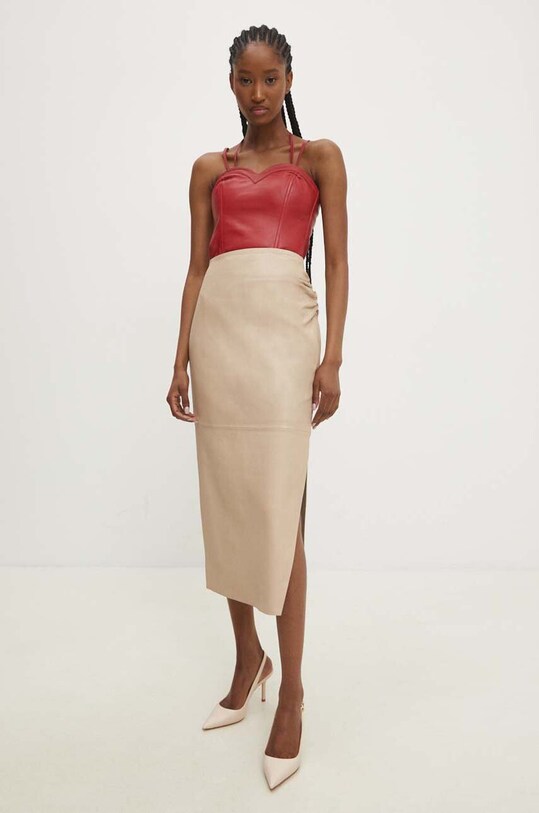 Шкіряний топ Answear.LAB WS24.BDD001 червоний WS24