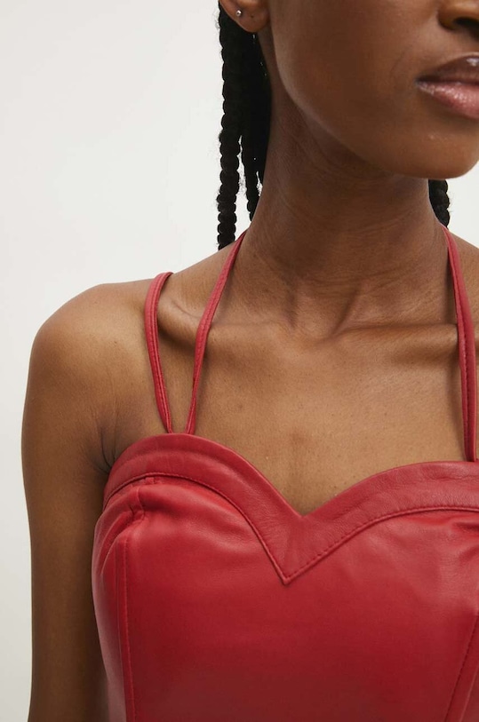 Шкіряний топ Answear.LAB WS24.BDD001 червоний