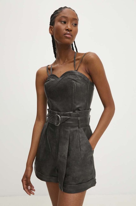 Answear.LAB top skórzany szary WS24.BDD001
