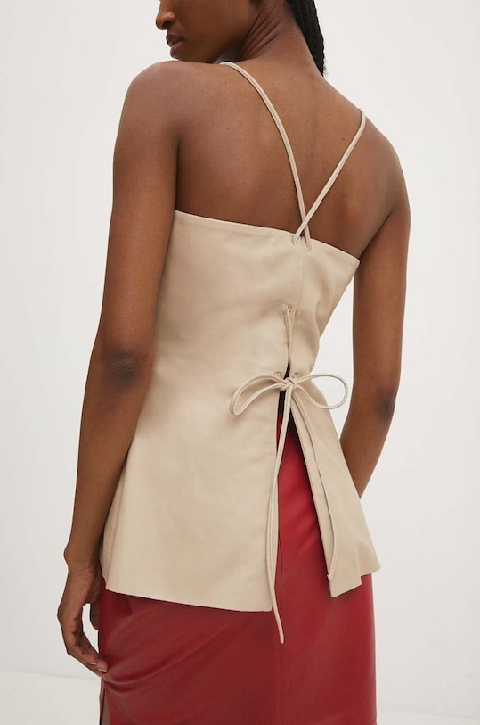 Одежда Кожаный топ Answear.LAB WS24.BDD002 бежевый