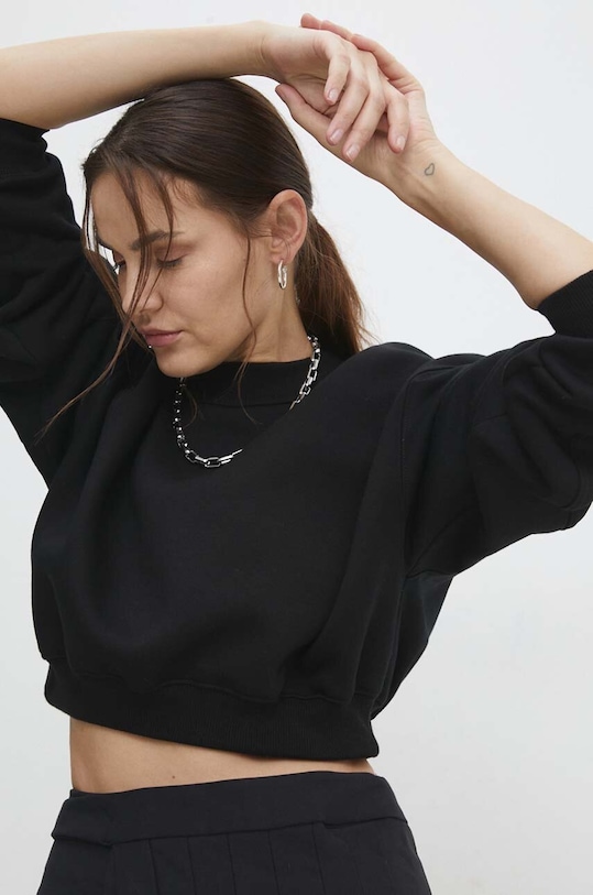 Mikina Answear.LAB bez kapuce černá WS24.BLD900