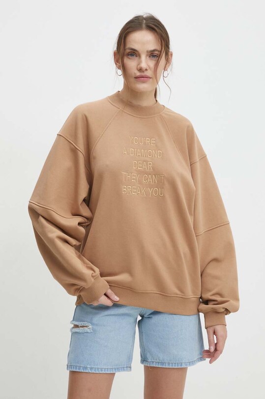 Answear Lab bluza imprimeu bej WA23.BLD902