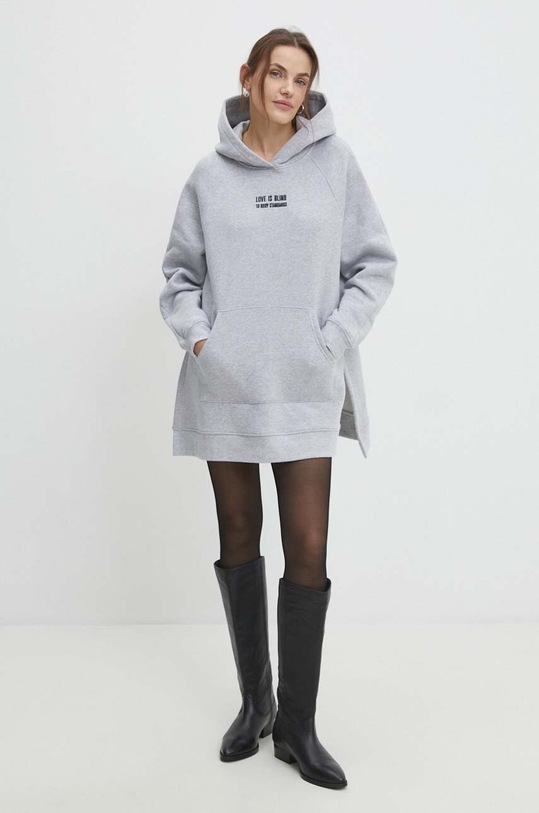 Answear Lab bluza z kapturem szary WS24.BLD907
