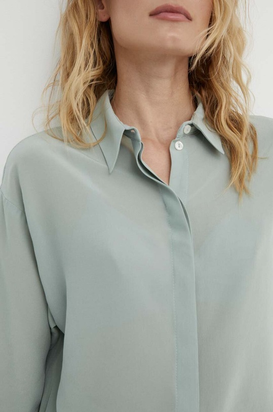 Answear Lab koszula jedwabna WS24.KDD106 zielony WS24