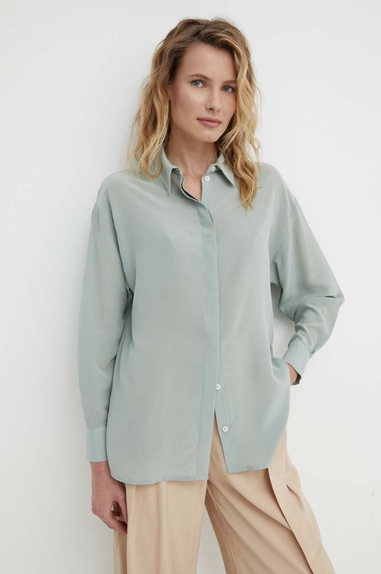 Answear Lab koszula jedwabna WS24.KDD106 zielony