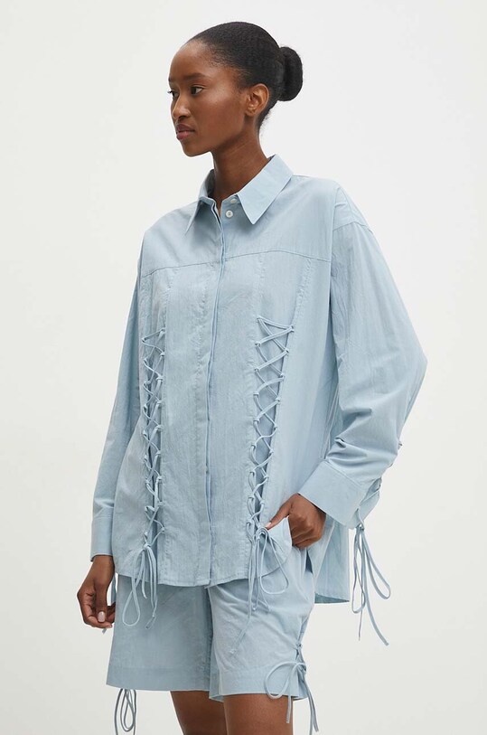 Бавовняна сорочка Answear.LAB casual блакитний WS24.KDD121