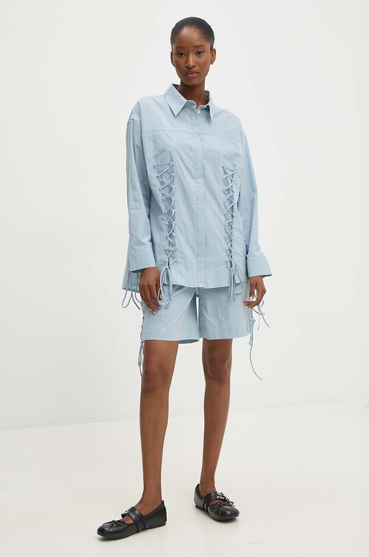 Бавовняна сорочка Answear.LAB WS24.KDD121 блакитний WA24