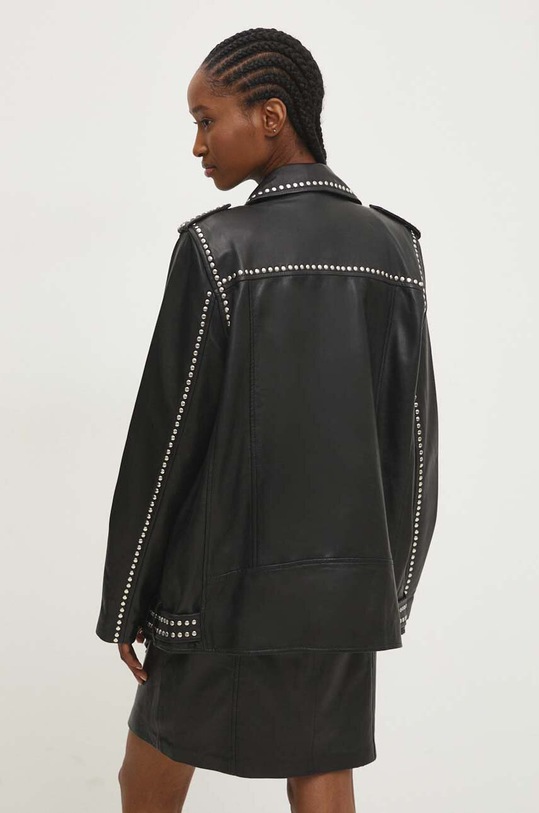 Odzież Answear Lab ramoneska skórzana WS24.KUD003 czarny