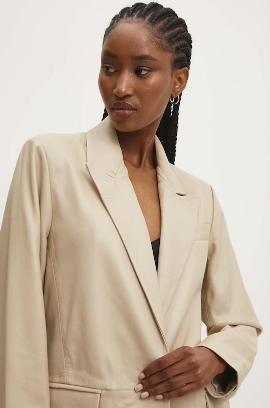 Answear.LAB marynarka skórzana beżowy WS24.KZD001