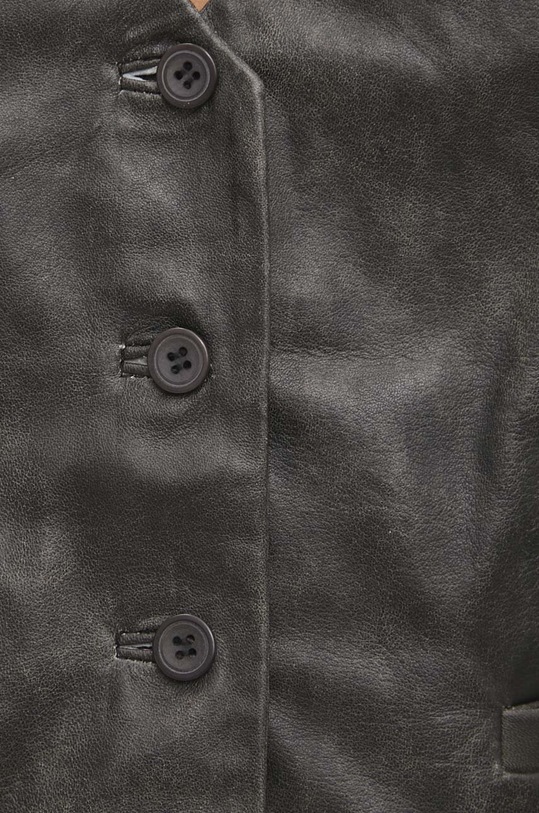 Answear Lab vestă de piele WS24.KZD002 gri