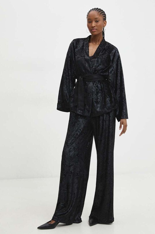 Answear.LAB marynarka welurowa WS24.KZD003 czarny WS24