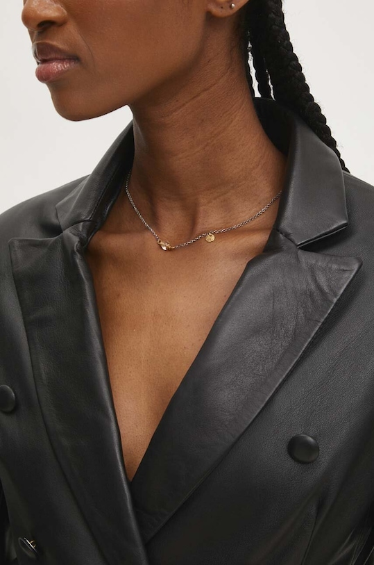 Kožené sako Answear.LAB WS24.KZD004 černá