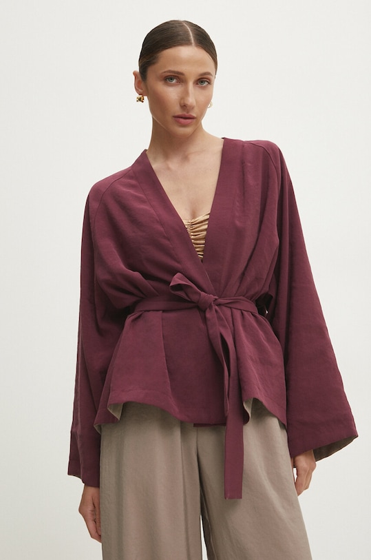 Answear Lab marynarka dwustronna tkanina beżowy WS24.KZD009