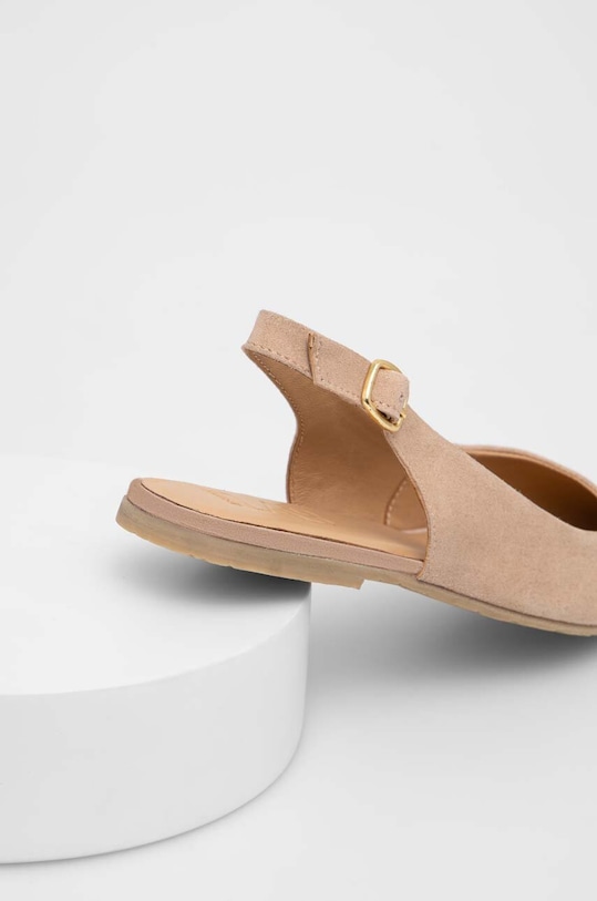 Încălțăminte Answear Lab balerini din piele intoarsa L.2304085.indb bej