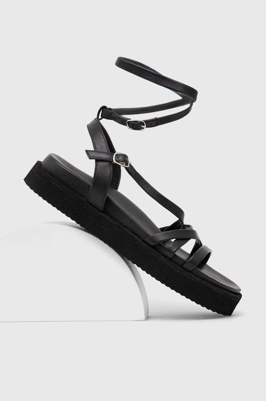 Answear Lab sandale de piele platformă negru 29341.indb