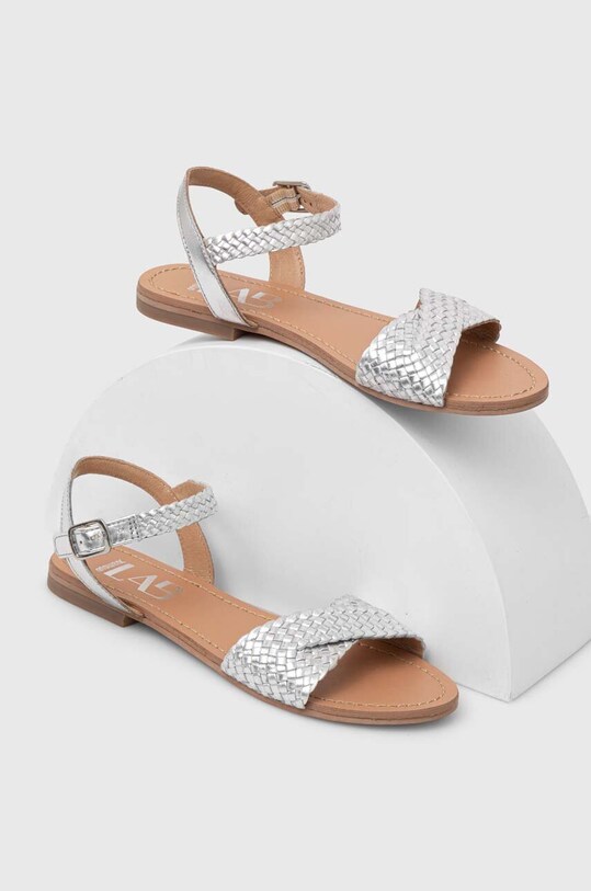 Answear.LAB sandali in pelle pelle fiore argento 28482.indb