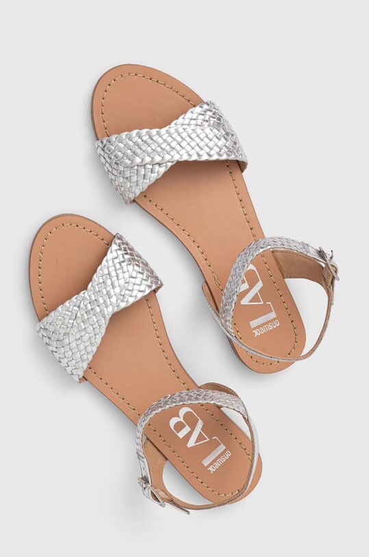Answear Lab sandale de piele 28482.indb argintiu