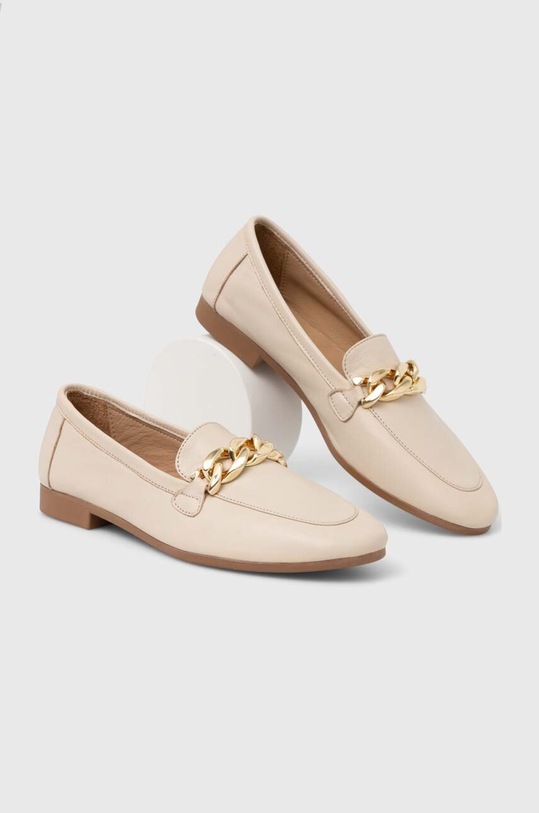 Answear Lab mokasyny skórzane płaski beżowy W.24205.tudb