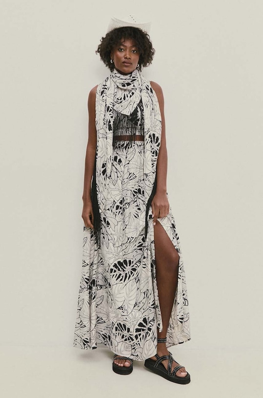 Answear.LAB chusta z lnem WS24.SAD002 biały WA24