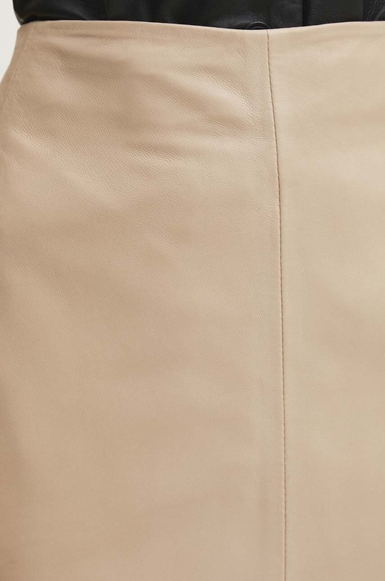 Kožená sukně Answear.LAB béžová WS24..SDD003