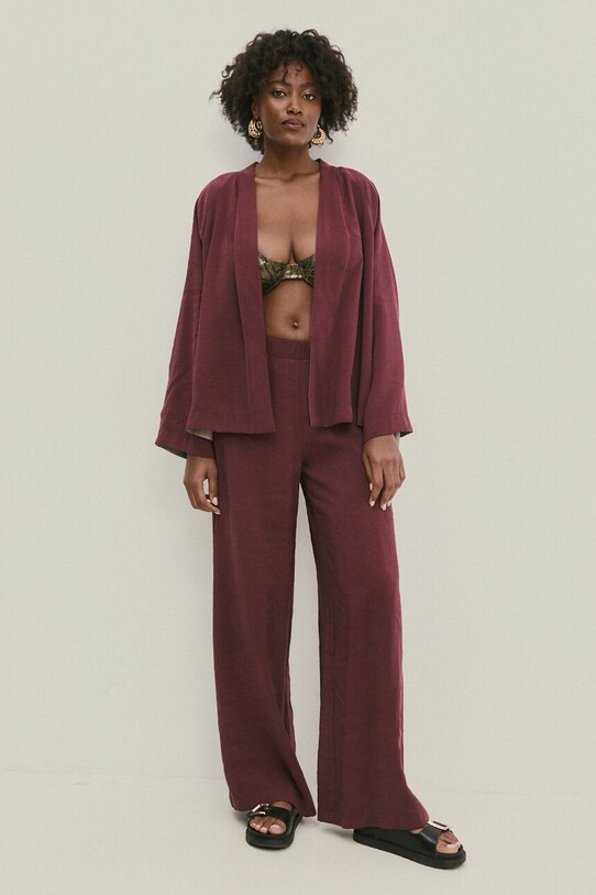 Answear Lab pantaloni panza burgundia WS24.SPD009