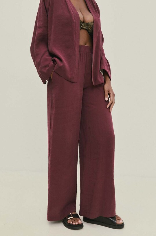 Answear.LAB spodnie WS24.SPD009 bordowy WA24