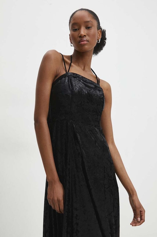 Odzież Answear Lab sukienka welurowa WS24.SSD006 czarny