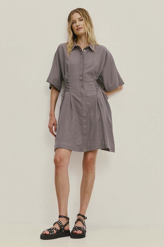 Answear Lab rochie din bumbac WS24.SSD012 gri WA24