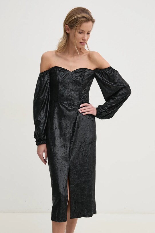 Платье из велюра Answear.LAB WS24.SUD003 чёрный
