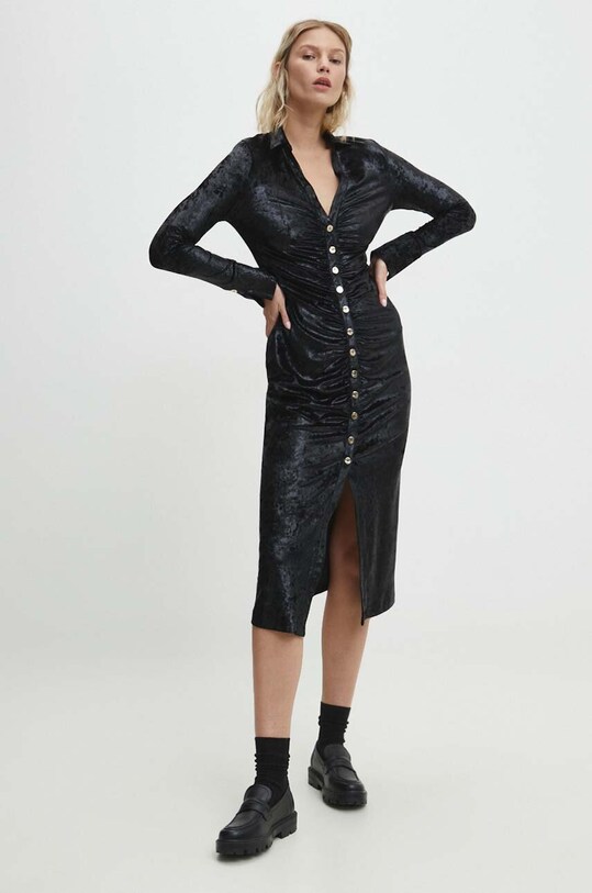 Одяг Велюрова сукня Answear.LAB WS24.SUD004 чорний