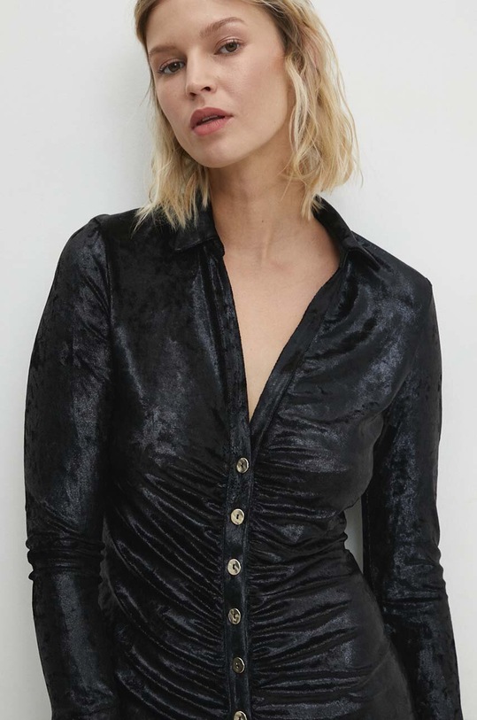 Haljina od velura Answear.LAB WS24.SUD004 crna