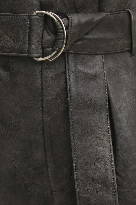 Answear Lab szorty skórzane szary WS24.SZD001