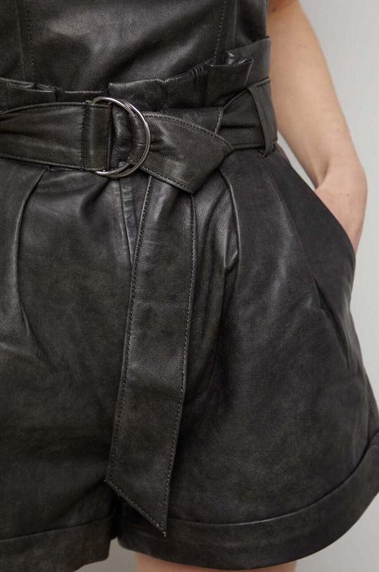 Answear Lab szorty skórzane WS24.SZD001 szary