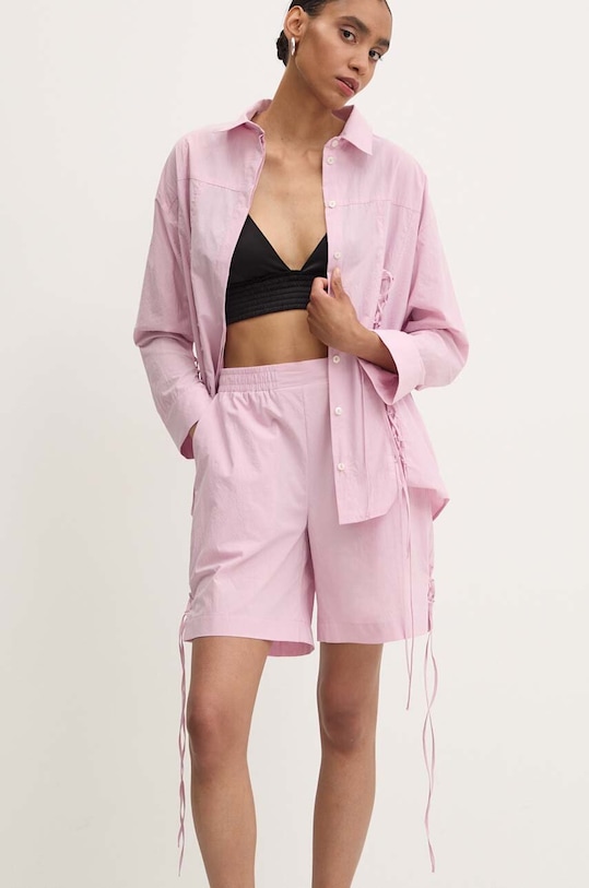 Answear Lab pantaloni scurti din bumbac WS24.SZD121 roz