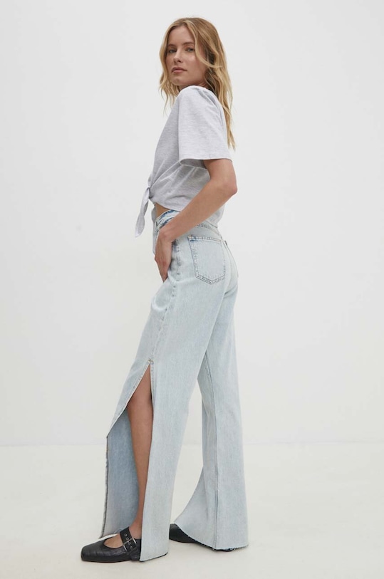 Bavlněné tričko Answear.LAB WS24.TSD008 šedá WS24