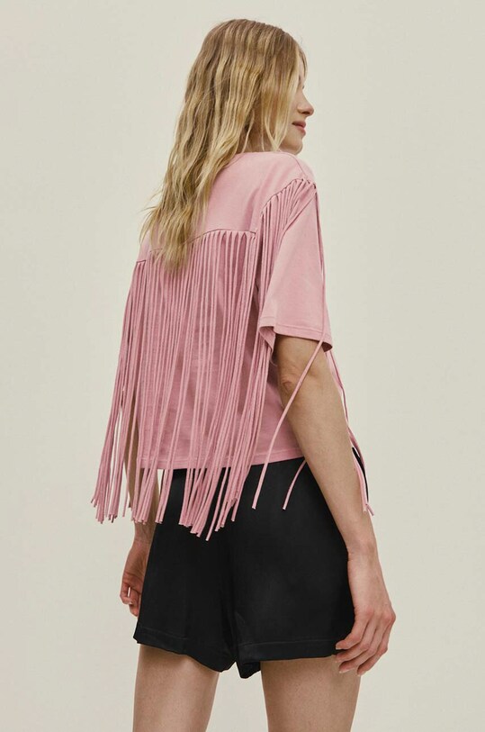 Answear Lab tricou din bumbac WS24.TSD017 roz WA24