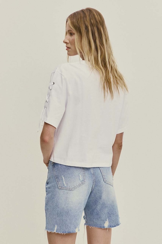 Ρούχα Βαμβακερό μπλουζάκι Answear.LAB WS24.TSD018 λευκό