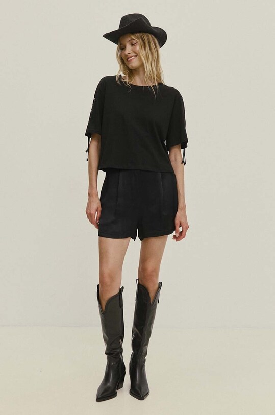 Хлопковая футболка Answear.LAB WS24.TSD018 чёрный WA24