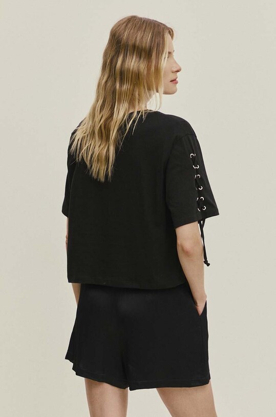 Одежда Хлопковая футболка Answear.LAB WS24.TSD018 чёрный