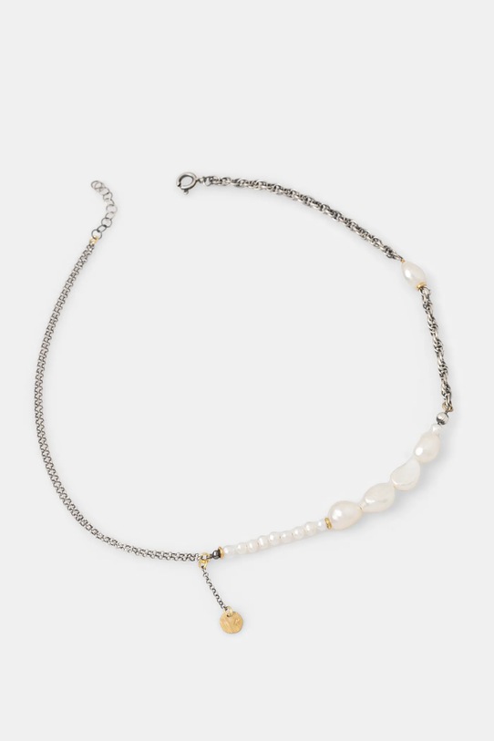Answear Lab naszyjnik ręcznie wykonany, ze srebra pokrytego złotem z perłą hodowaną WS25.AKD006 srebrny WS25