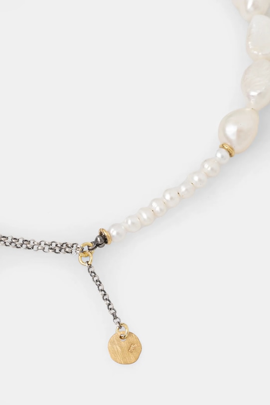 Akcesoria Answear Lab naszyjnik ręcznie wykonany, ze srebra pokrytego złotem z perłą hodowaną WS25.AKD006 srebrny