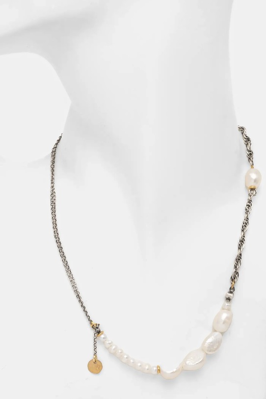 Answear Lab naszyjnik ręcznie wykonany, ze srebra pokrytego złotem z perłą hodowaną WS25.AKD006